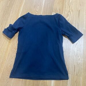 Ralph Lauren Women’s Navy Boatneck Tee in Size M. Super soft and flattering!